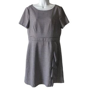 Eliza J short sleeve houndstooth dress 12